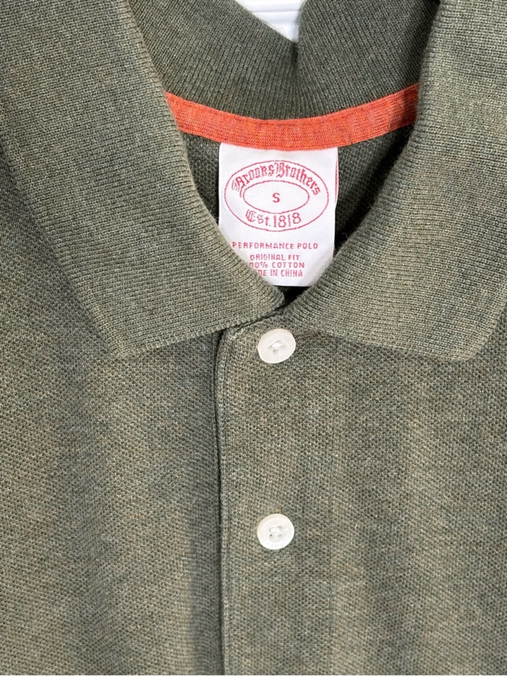 Brooks Brothers Olive Green Performance Polo Original Fit (S) - Picture 2 of 5